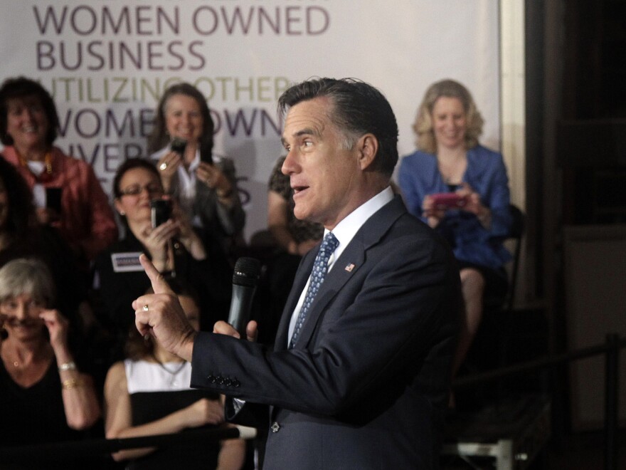 Mitt Romney speaks to a group that included female business owners in Chantilly, Va., on May 2.