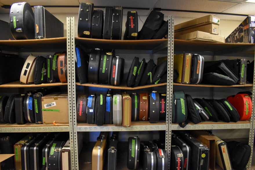 Joe Dampt's guitar collection.