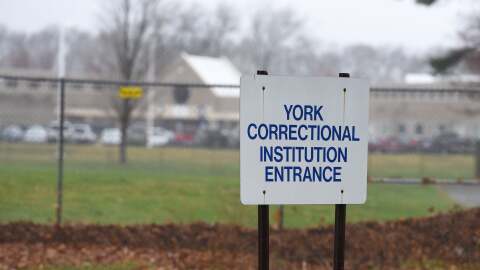 The entrance to York Correctional Institution.