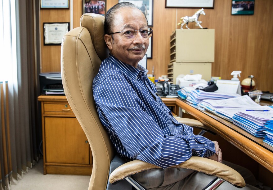 Dr. Suresh Jadhav, 71, executive director of the Serum Institute Of India, in his office.