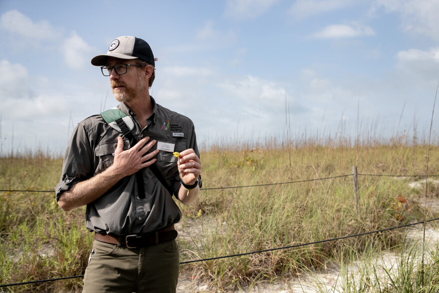 Chad Washburn, the Vice President of Conservation at the Naples Botanical Garden, talks about some of the plants that the garden is collecting and growing as a part of their project to help restore beach vegetation. 
