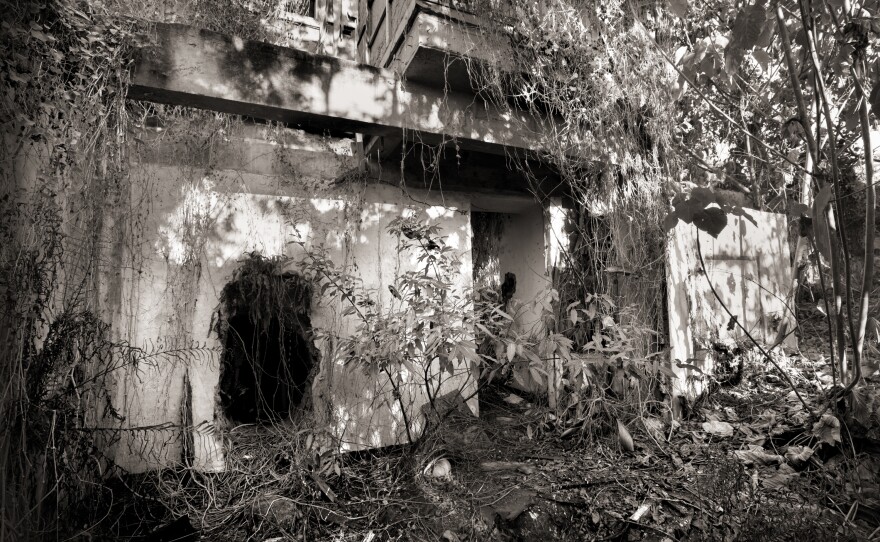 The remains of the Belo Mansion, where women and girls were imprisoned and used as sex slaves.