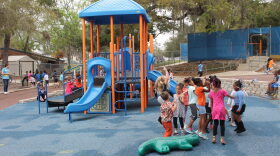 Kindergarten and first grade students play during their morning recess time at P.K. Yonge Developmental Research School in Gainesville. (Meghan Mangrum/WUFT News)