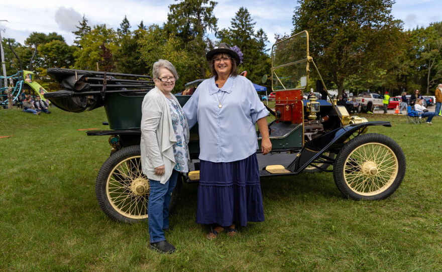 Harrisville community members dressed up to celebrate the opening of the 100-year-old safe.