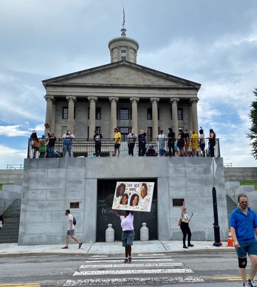 Protesters at the War Memorial Plaza say the new legislation is already causing them to rethink their approach.
