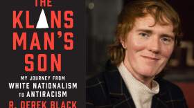 The cover of "The Klansman's Son" and author J. Derek Black. (Courtesy of Abrams Press and Torstein Olav Eriksen)