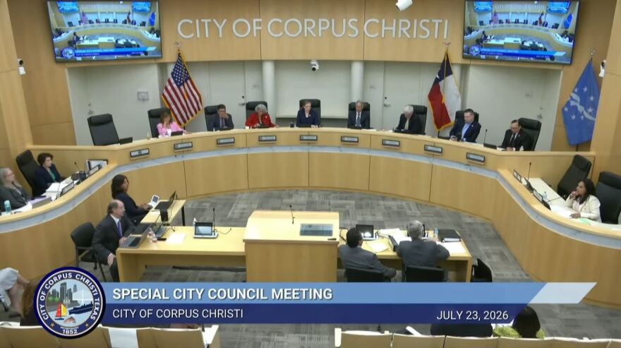 Corpus Christi Mayor Paulette Guajardo (right) answers questions from attorney Doug Allison on July 23. The removal hearing for the mayor continues Thursday and Friday.