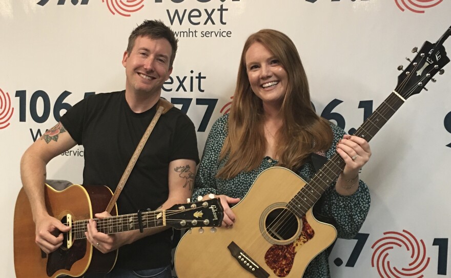 Chris Carey with Maggie Doherty at WEXT Radio