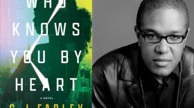 The cover of "Who Knows You By Heard" beside author C.J. Farley. (Courtesy of C.J. Farley)