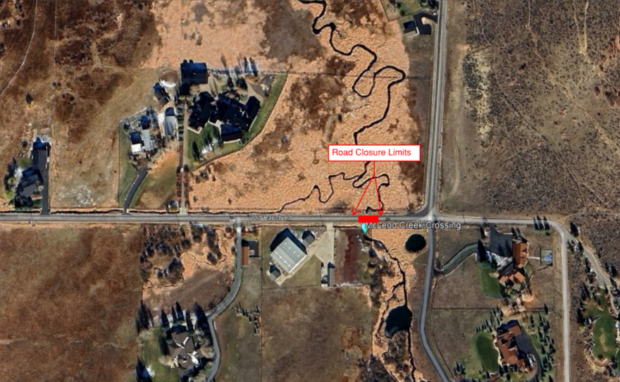 About 100 feet of Old Ranch Road will be closed to all traffic starting Monday, Aug. 18.