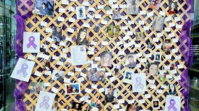 The memorial wall at International Overdose Awareness Day in 2025.