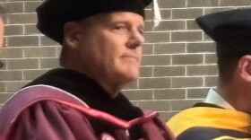 Morningside President Chad W.Benson is shown during his inauguration ceremony at the Sioux City college on Oct. 1, 2026. (Bret Hayworth, Siouxland Public Media News)