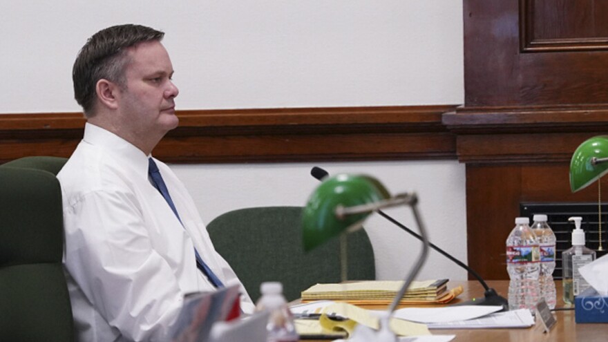 Chad Daybell listens during a court hearing in 2022. His trial on murder, conspiracy and fraud charges began on Monday, with jury selection in Boise, Idaho.