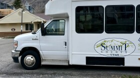A Summit County bus waits outside the Park City senior center March 27, 2026