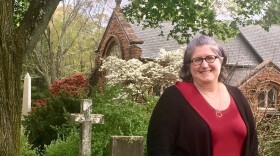 Tanya Marsh at Mount Auburn cemetery in Cambridge, Massachusetts. She tours cemeteries with her family and her 'Funeral and Cemetery Law' students.
