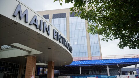 The main entrance to the Mount Nittany Medical Center in State College, Pa. 