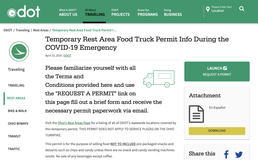 As of May 6, 283 food vendors have received permits from ODOT.