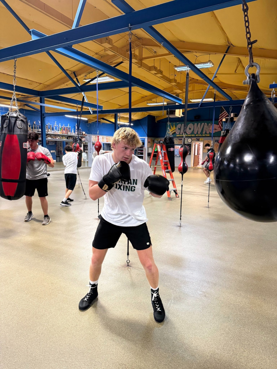 Hillier readies for a strike in his training session (Lansing, Sept. 21, 2026).