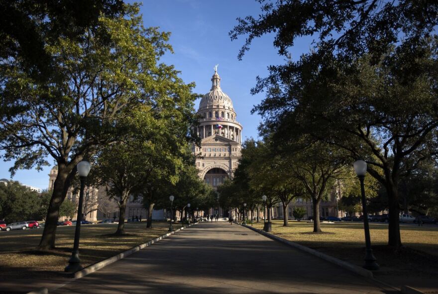 The Texas State Capitol on the first day of the 86th legislative session.  