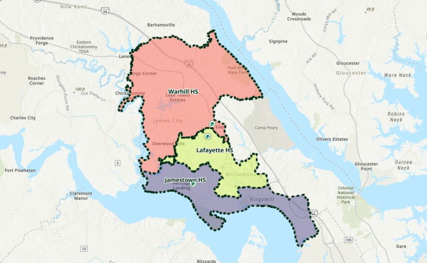 Proposed new WJCC school zone maps.