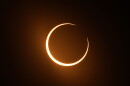 The moon moves in front of the sun during an annular solar eclipse, or ring of fire, Saturday, Oct. 14, 2023, as seen from San Antonio. (AP Photo/Eric Gay)