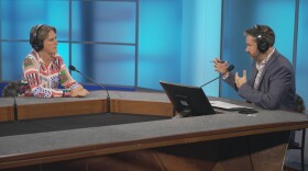 Dr. Kyleanne Hunter and Drew Maziasz in conversation at the Ideacenter. 