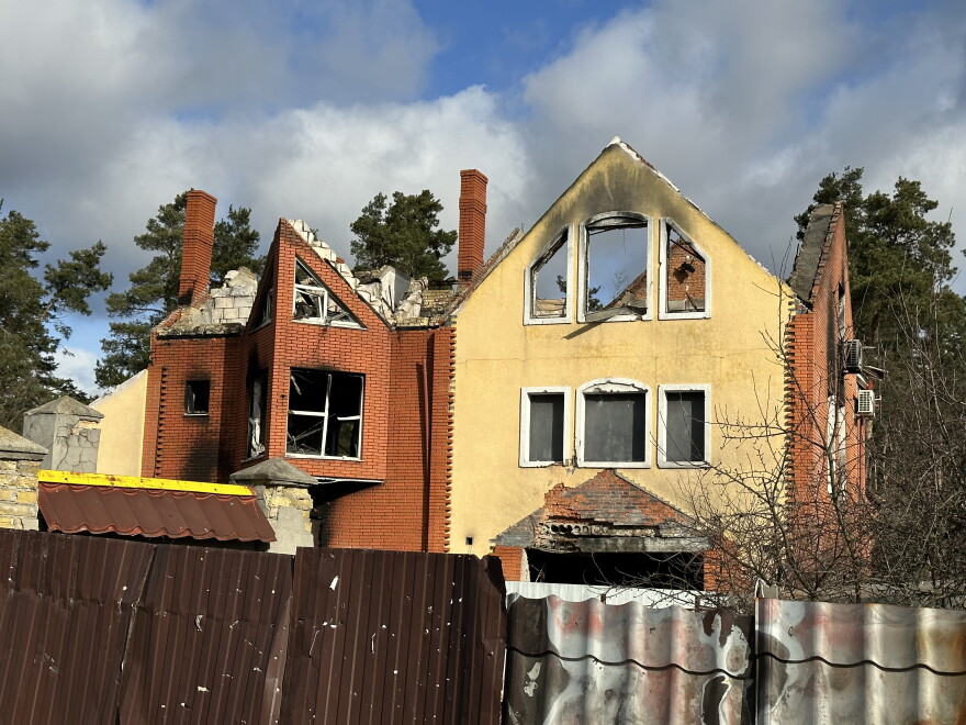 A home destroyed by the fight in Ukraine