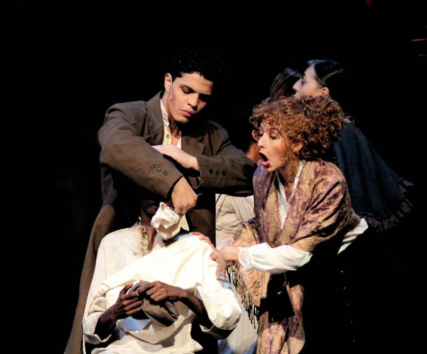 Jackson Halliburton and Taylor Spurr perform 'Kiss Me' in 'Sweeney Todd: The Demon Barber of Fleet Street.'