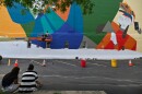 International artist Miguel Ángel Belinchón, known as "Belin" works on the new mural in Scranton.