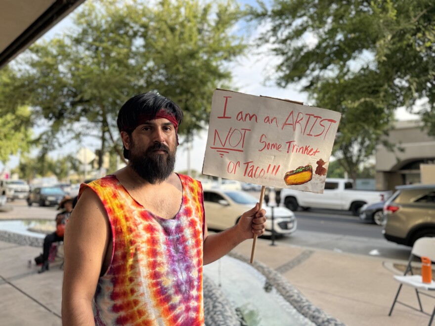 Artist Joseph Rodriguez helped organize a protest in response to the city's restriction to the August Arthop