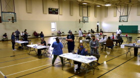 A COVID-19 vaccination clinic in Elkhart. Many Hoosiers should expect long waits to get a COVID-19 vaccine when they become eligible to schedule appointments next week.