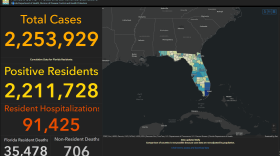 Screenshot of Florida's COVID-19 dashboard on 5/5/21.