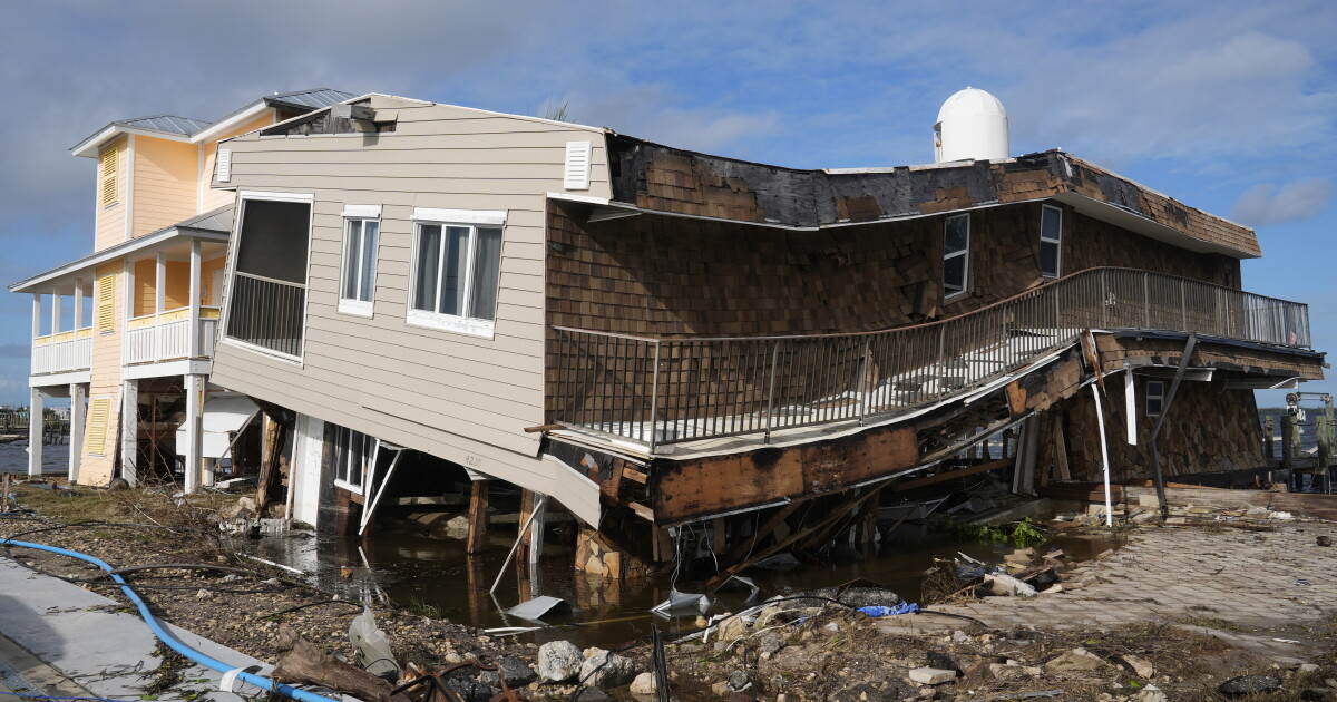 Photo: wlrn.org Houses lie in ruins after sustaining tornado and flood damage from Hurricane Milton, Thursday, Oct. 10, 2024, in Matlacha