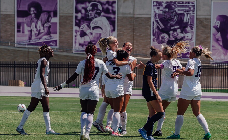 Freshman Addison Briscoe at an ACU women's soccer game. Photo courtesy of ACU Athletics.