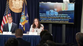 Opioid prescription investigation press conferencennDr. Howard Zucker, Commissioner of Health NYSnGovernor Andrew M. CuomonLinda Lacewell, Superintendent, Department of Financial Services NYS