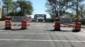 The Veterans Bridge, as seen from Covington.