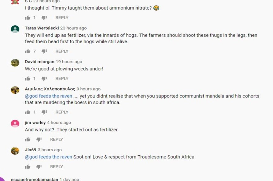 Red Ice YouTube comments