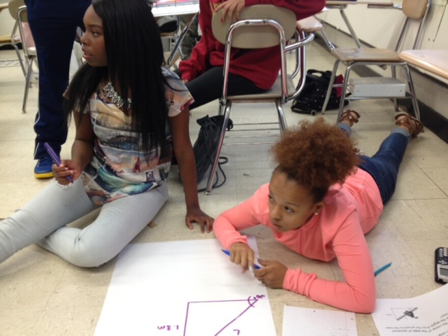 Students drew their own right triangles to model word problems.