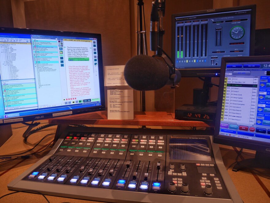 The host's view at Michigan Radio.