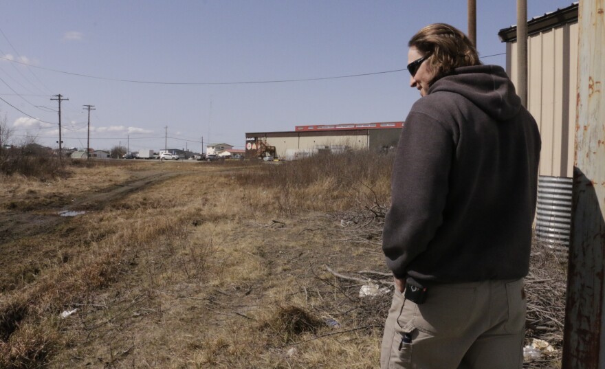 Bethel City Council member, Leif Albertson, visits the site of a proposed Air Quality Monitoring System behind AC on May 10, 2017. Albertson believes the monitoring system could eventually lead to better air quality for Bethel citizens. 