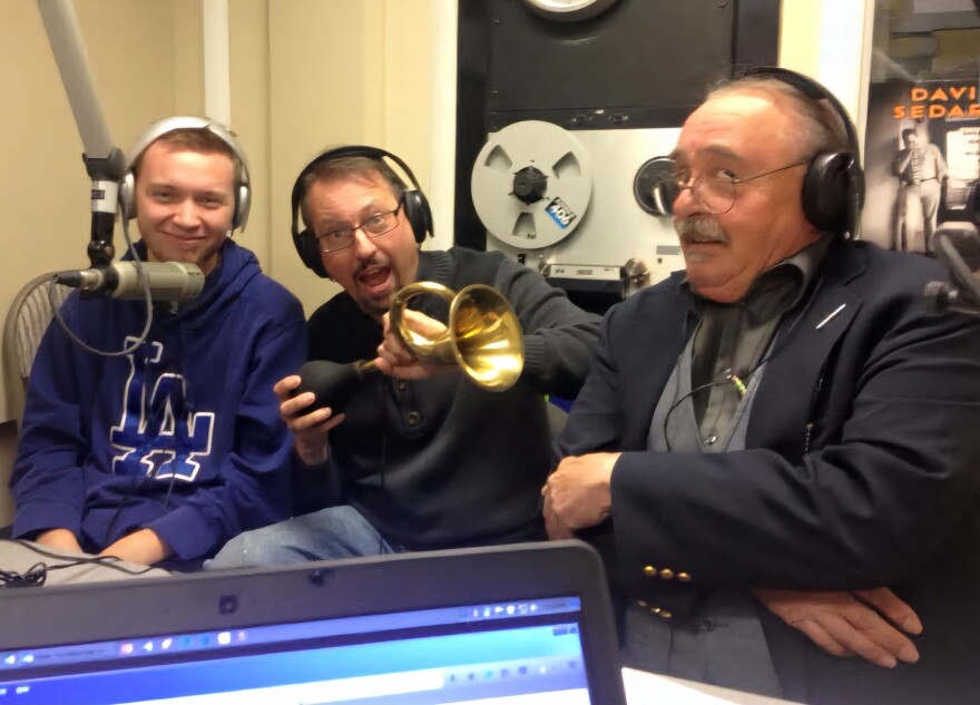 L to R: Lane Steadman, Adam Steadman, and T.J. Starr at the YPR studios during a live broadcast of a fundraising edition of The Saturday Show on Sunday