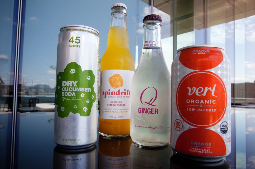 Samples from Dry Soda, Spindrift, Q and Veri Organic, four small companies that are trying to win back soda lovers by lowering the sugar.