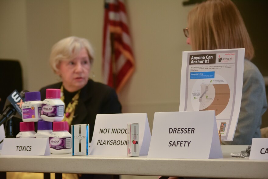 Laxatives, driveway sealants, infant clothing and products are just some of this year's listed products.