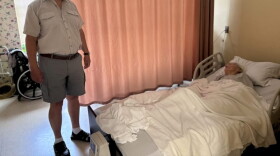 An 86-year-old Ukrainian woman in a room at Pleasant View Center in Concord who stands to lose Medicaid coverage 