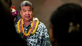 Senate President Ron Kouchi addresses the press on the opening day. (Jan. 21, 2026)