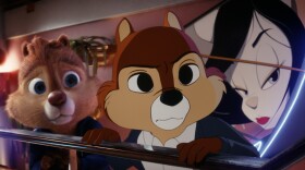 Dale (voiced by Andy Samberg) and Chip (voiced by John Mulaney) in<em> Chip 'N Dale: Rescue Rangers</em> on Disney+.