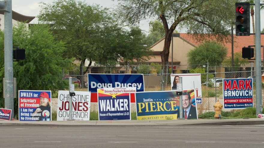 Political signs in Gilbert, Ariz. are permitted to be larger and stay up longer than "directional" signs like those pointing residents to local church services.