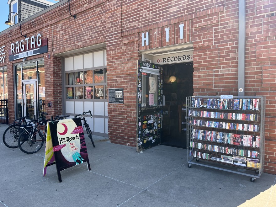 Hitt Records in Columbia, Mo with its doors open for business on Tuesday, May 12, 2026.