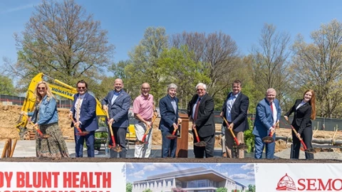Groundbreaking ceremony of Roy Blunt Health Professions Hall at Southeast Missouri State University on Thursday, April 9, 2026.