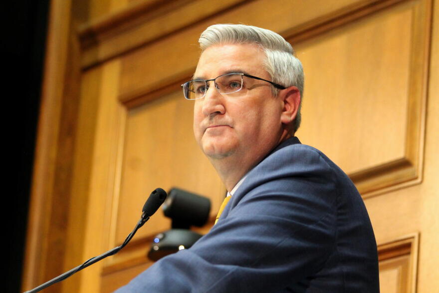 In a statement, Gov. Eric Holcomb calls the incident a “lesson learned” that even a quick photo requires following experts’ guidance to wear a mask in public.